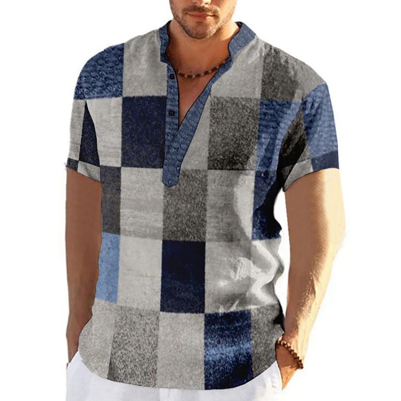 Herren Poloshirt POLO Shirt Zip Kontrast Kragen Kurzarm Slim Fit Hemd Polohemd Neu