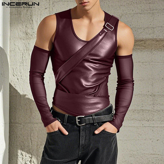 Fetisch Fashion Männer Oberteil Sexy Shirt Herren Body Hemd Transparent Clubwear