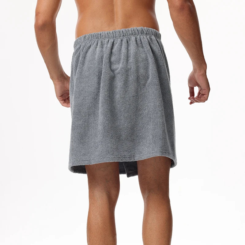 Saunatuch Herren Handtuch Saunakilt Sarong Kilt Wellness Sauna Tuch mit Tasche