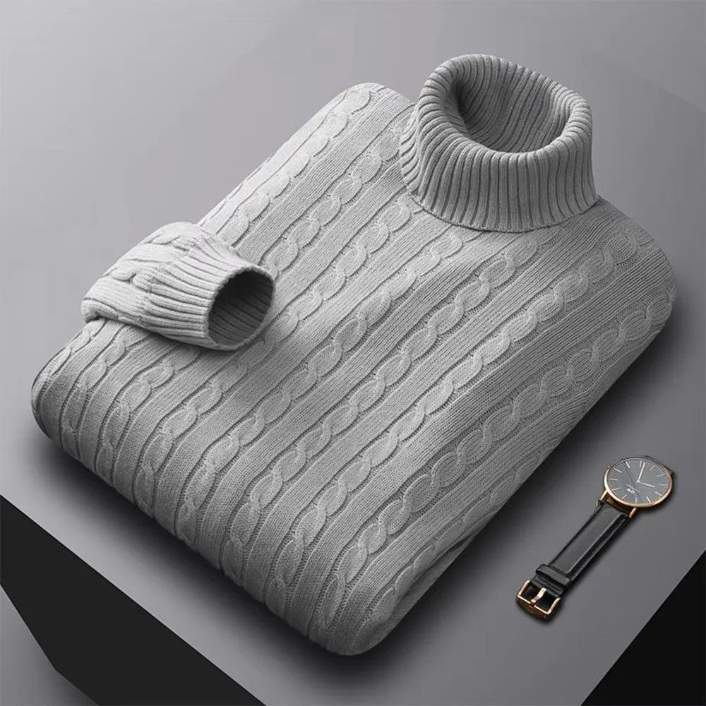 Herren Rollkragen Pullover Sweatshirt Pulli Zipper Sweater Shirt Langarmshirt