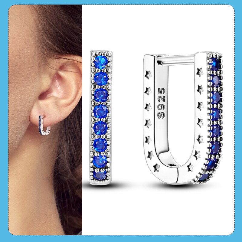 1 Paar Creolen aus 925 sterling Silber Ohrringe Ohrschmuck Zirkonia Ohrstecker