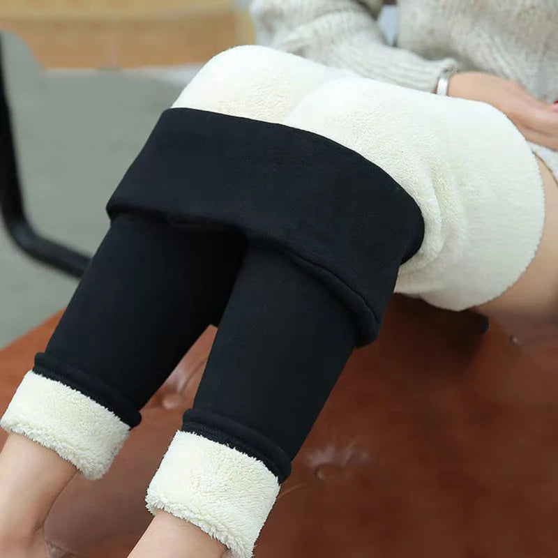 Frauen Winter Warm Thermo Hose Innenfleece Strumpfhose Blickdicht Hosen Leggins