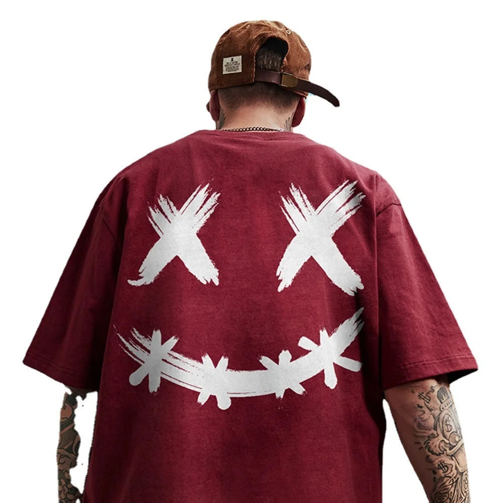 Fashion Herren Plus Size T-Shirt Rundhals Unisex Sommer Hip Hop Streetwear Top