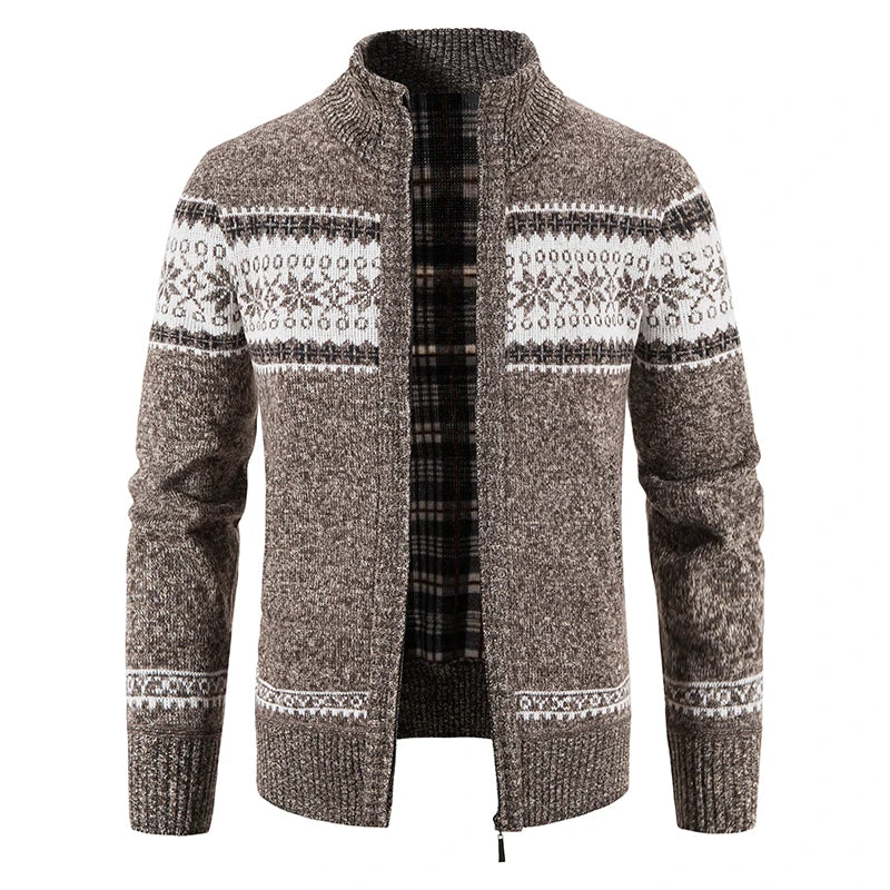 Herren Herbst Jacke Übergangsjacke Warme Sweatjacke Zipper Sweater Strickjacke