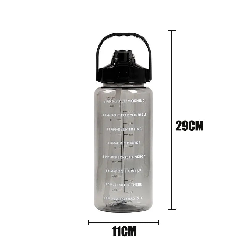 2L Trinkflasche Sportflasche Tritan Wasserflasche Getränkeflasche BPA-frei