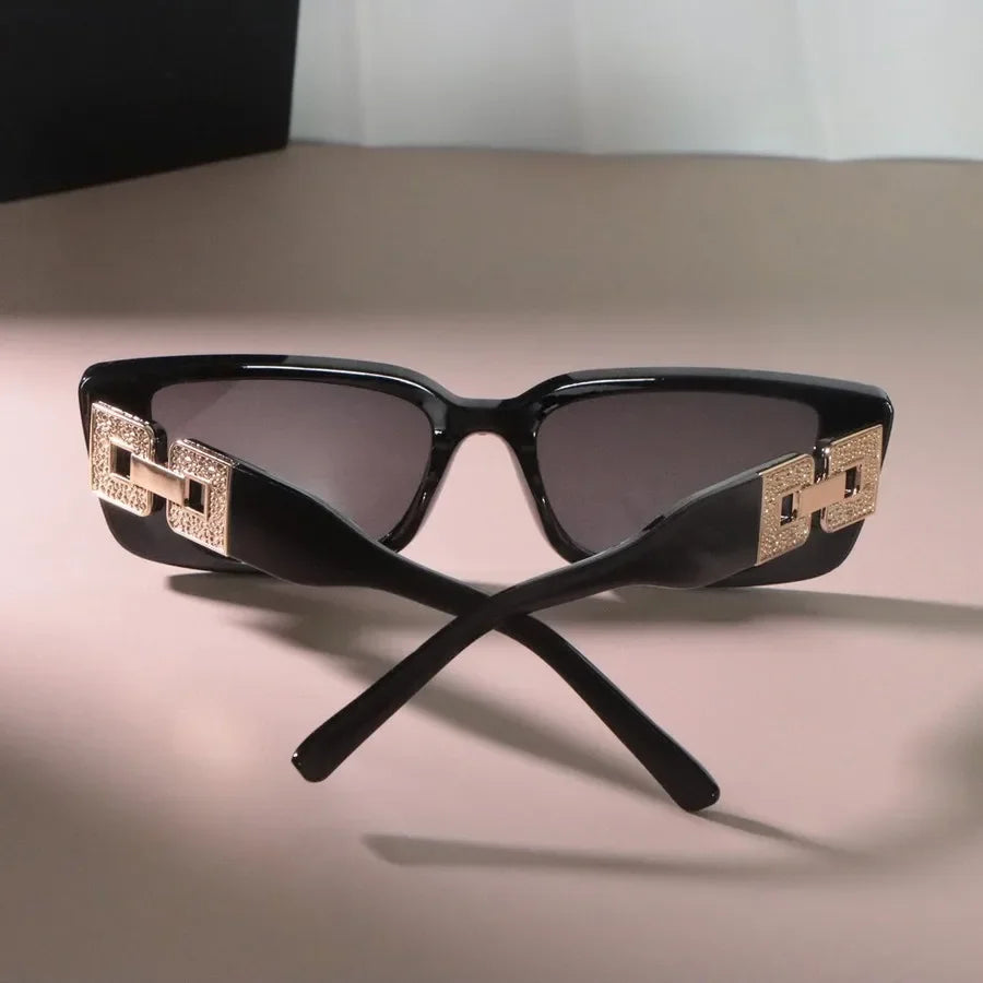Damen Sonnenbrille Designer Luxus Brille Quadratische Übergröße Gläser Vintage