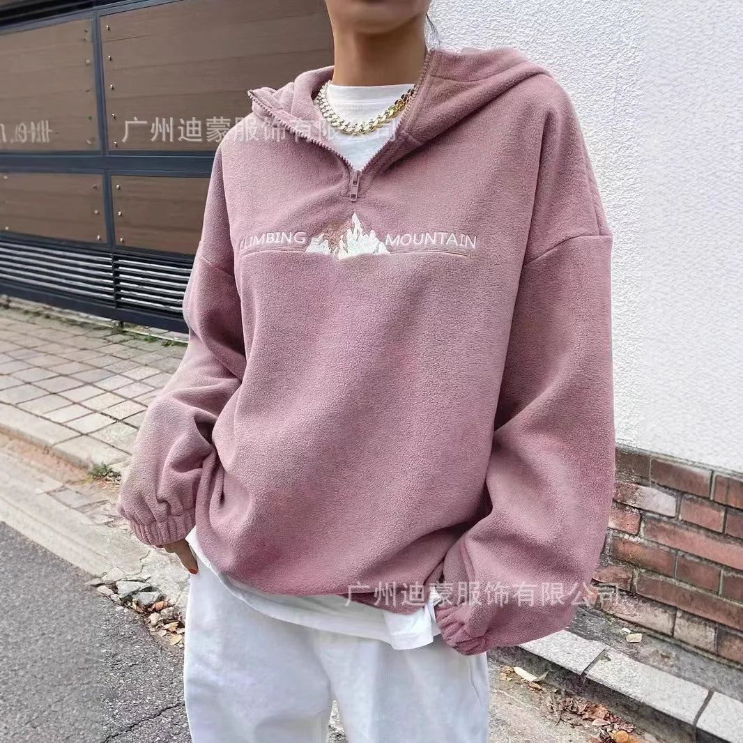 Kapuzenpullover Sweatshirt Hoodie Pulli Damen Kapuzenpulli Shirt Hoody Zip-up