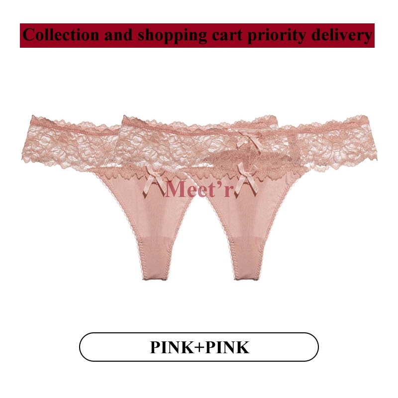 2Stk Frauen Spitze Tanga String Höschen Sexy Schlüpfer Slip Dessous Unterwäsche