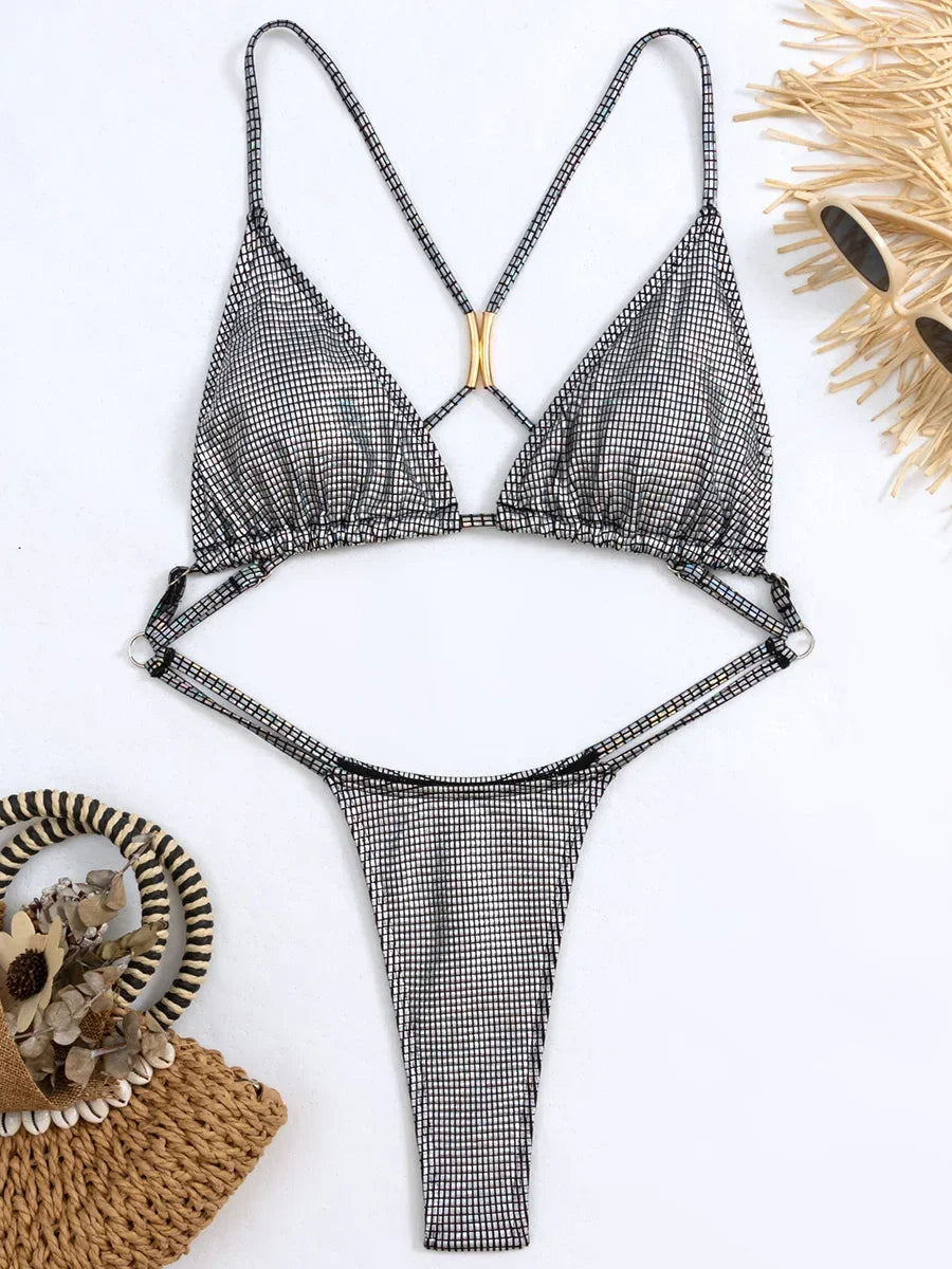Frauen Bademode High Cut Bikini Set Sexy Micro Badeanzug Damen Tanga Swimwear