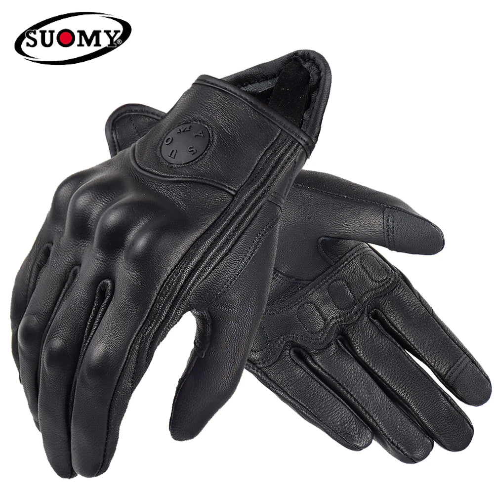 Motorradhandschuhe mit Knöchelprotektor Herren Motorrad Handschuhe Touchscreen