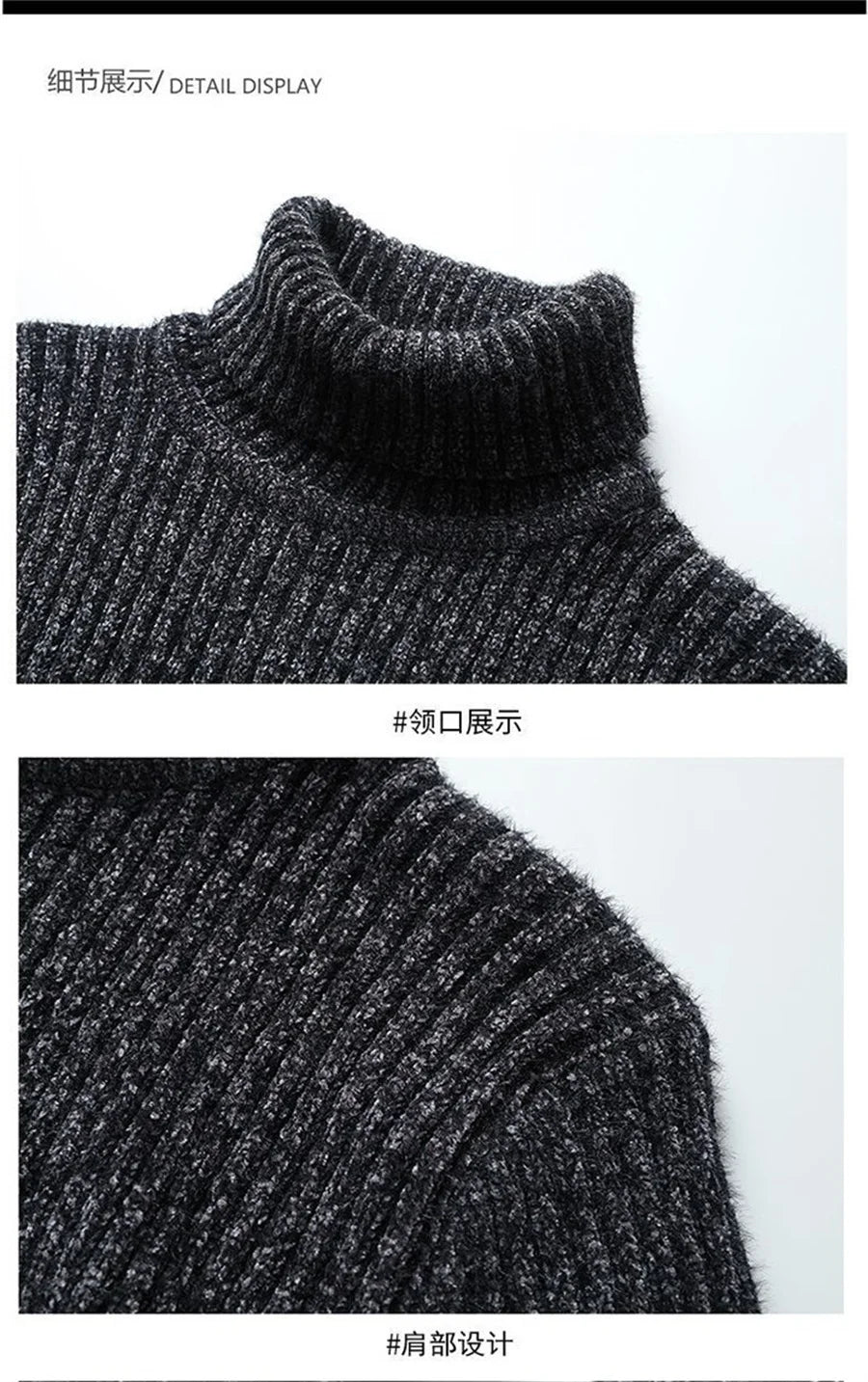 Herren Rollkragen Pullover Sweatshirt Pulli Zipper Sweater Shirt Langarmshirt
