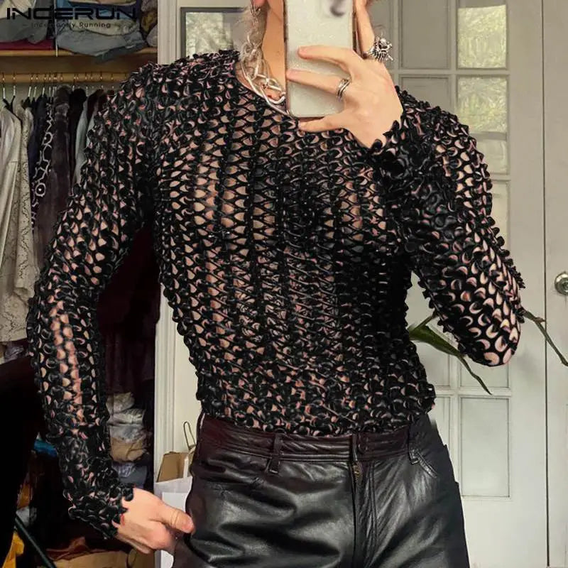 Fetisch Fashion Männer Sexy Bodysuits Herren Body Shirts Hemd Transparent Club