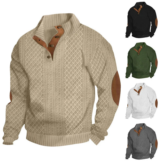Herren Pullover Sweatshirt Troyer Pulli Sweater Stehkragen Zipper Langarmpulli