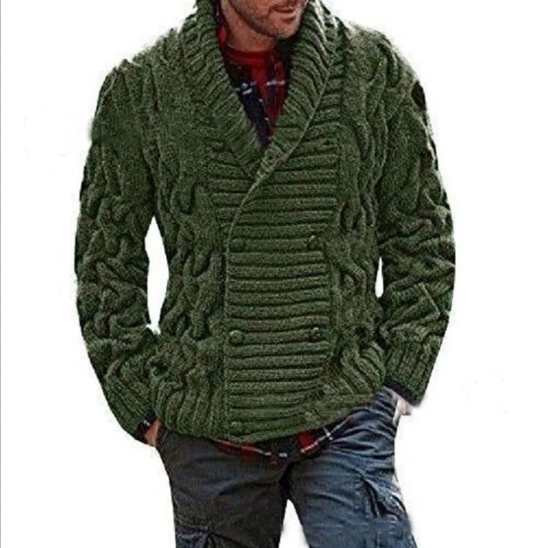 Herren Herbst Jacke Übergangsjacke Sweatjacke Sweater Strickjacke mit Zopfmuster