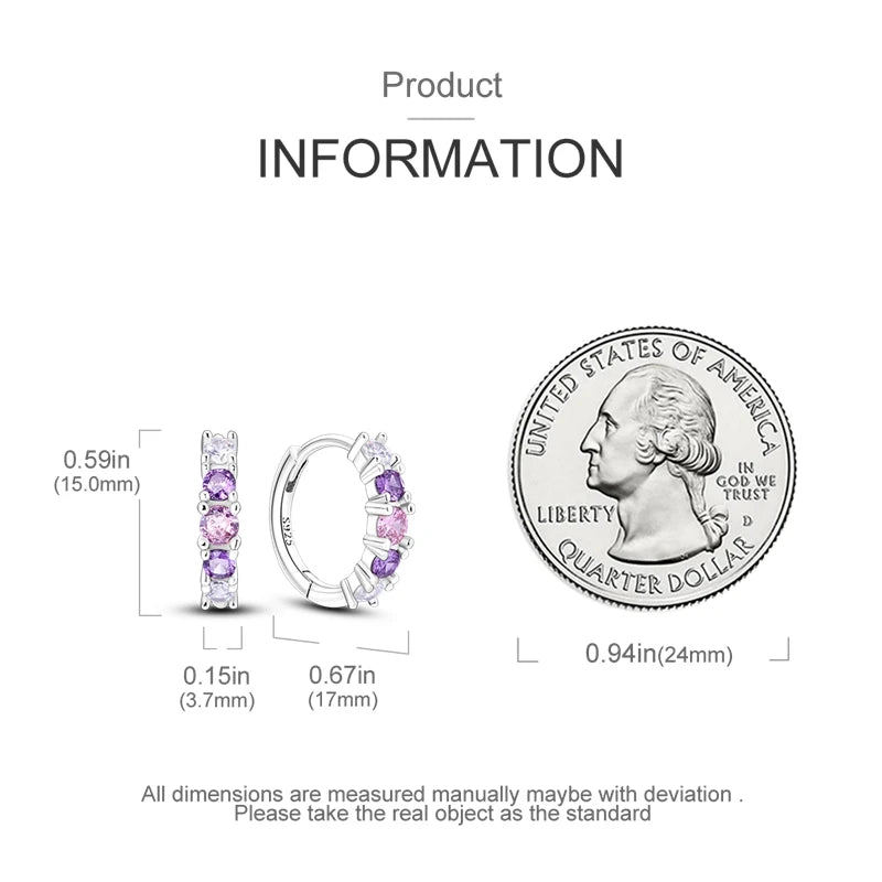 Orecchini a Cerchio in Argento 925 Sterling con Zirconi | Creole Brillantini