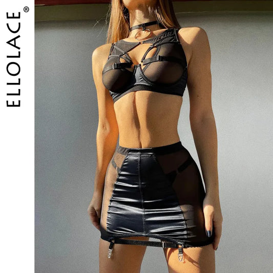 Damen Sexy Dessous Bodysuit Babydoll Reizwäsche Body Unterwäsche Schwarz