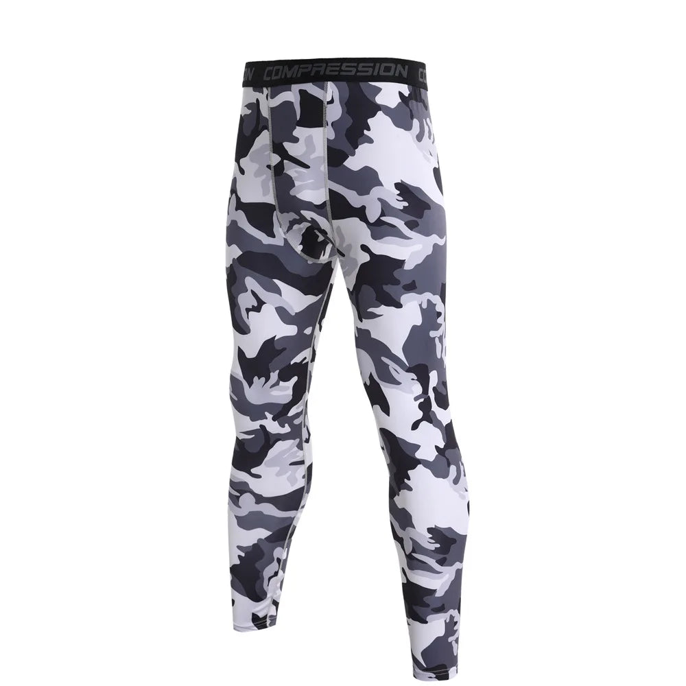 Pantaloni a Compressione da Uomo Leggings Calcio Corsa Palestra Leggins Calza