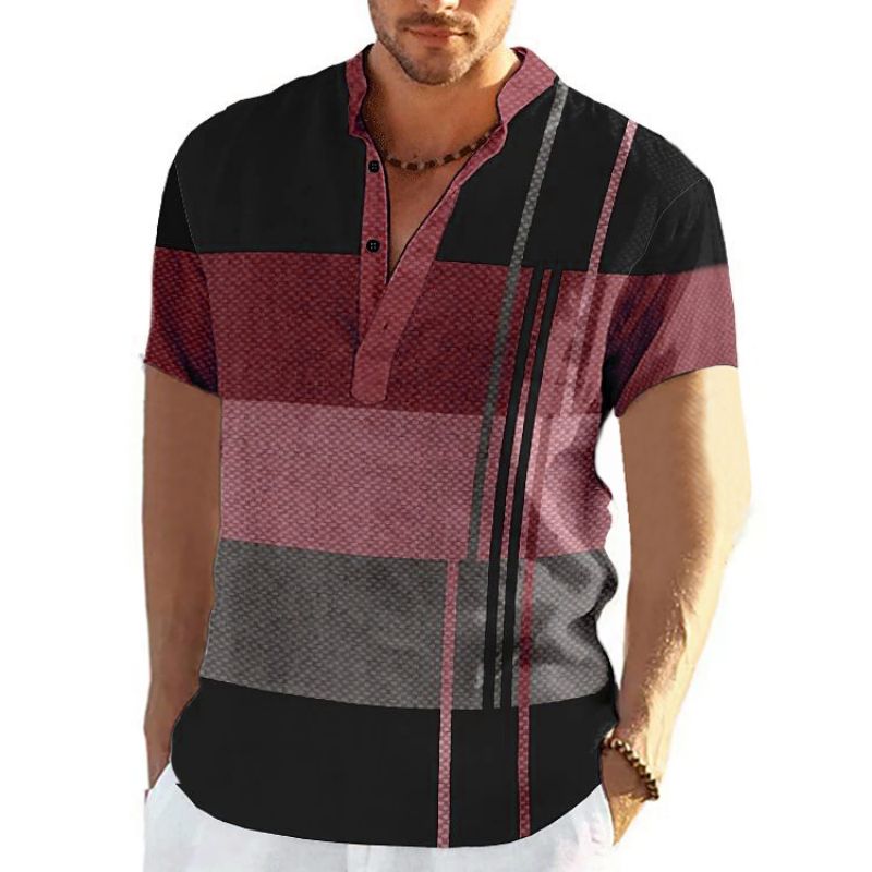 Herren Poloshirt POLO Shirt Zip Kontrast Kragen Kurzarm Slim Fit Hemd Polohemd Neu