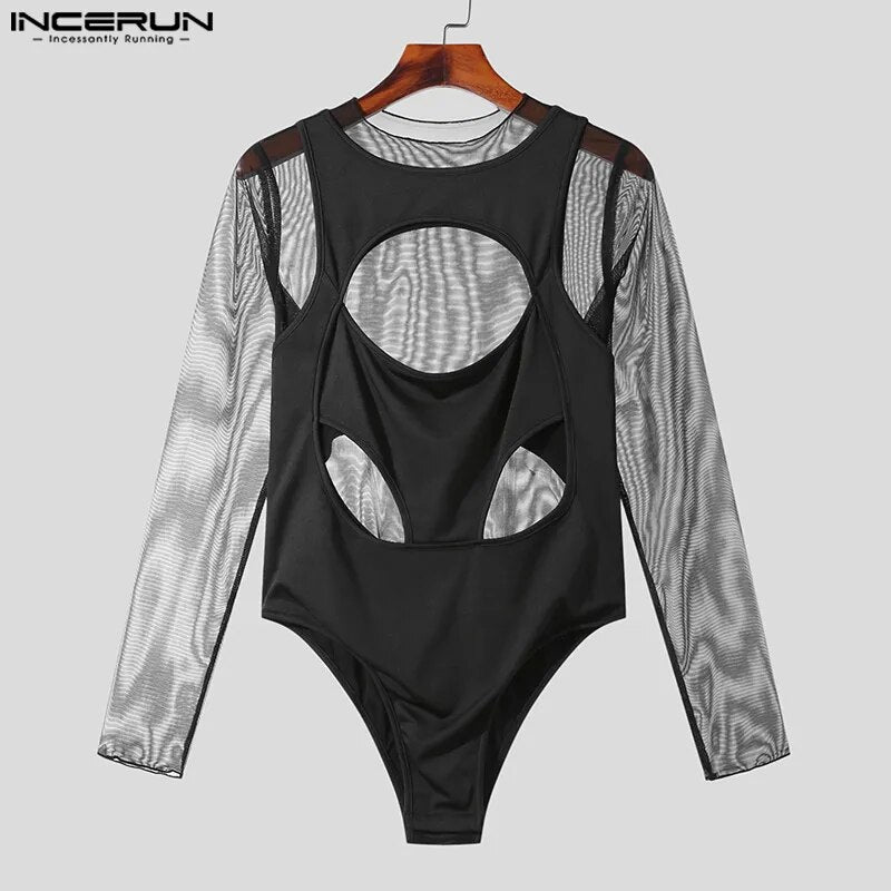 Fetisch Fashion Männer Sexy Bodysuits Herren Body Shirts Hemd Transparent Club