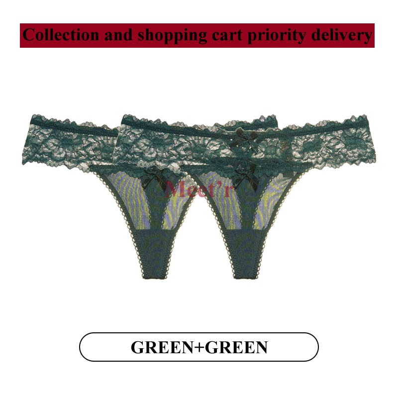 2Stk Frauen Spitze Tanga String Höschen Sexy Schlüpfer Slip Dessous Unterwäsche