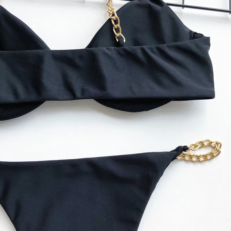 Frauen Bademode High Cut Bikini Set Sexy Push Up Badeanzug Damen Tanga Swimwear