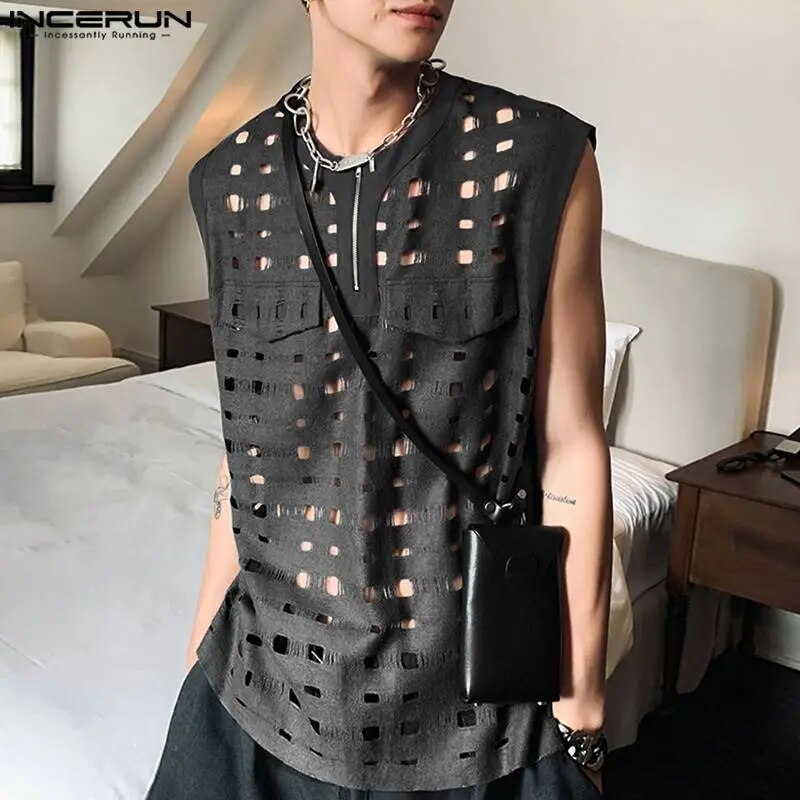 Fetisch Tank Tops Männer Sexy Bodysuits Herren Body Shirts Hemd Transparent Club