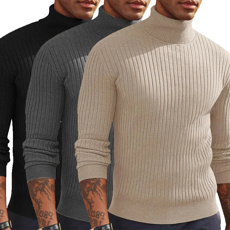 Herren Rollkragen Pullover Sweatshirt Leichter Pulli Sweater Shirt Langarmshirt