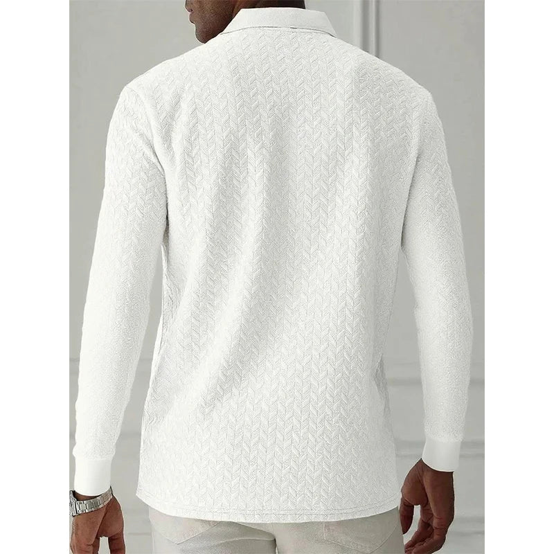 Herren Polo Pullover Sweatshirt Leichter Pulli Sweater Poloshirt Langarmshirt