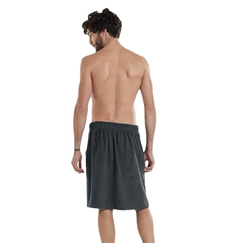 Saunatuch Herren Handtuch Saunakilt Sarong Kilt Wellness Sauna Klettverschluss