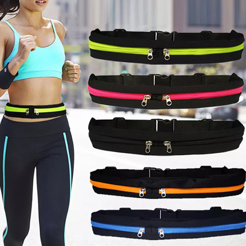 Laufen Gürtel mit Wasserflasche Taille Pack Reißverschlusstaschen Tasche Joggen
