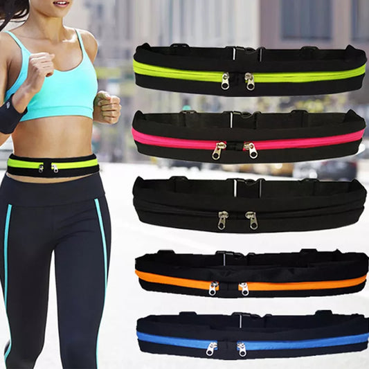 Laufen Gürtel mit Wasserflasche Taille Pack Reißverschlusstaschen Tasche Joggen