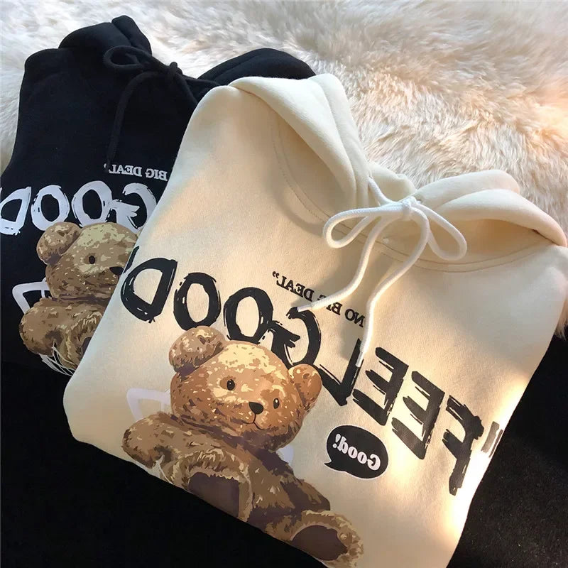 Teddybär Kapuzenpullover Sweatshirt Fleece Hoodie Pulli Damen Kapuzenpulli Streetwear