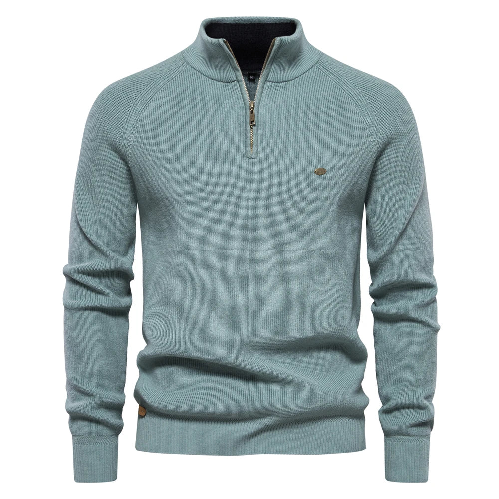 Herren Pullover Sweatshirt Troyer Pulli Sweater Stehkragen Zipper Langarmpulli