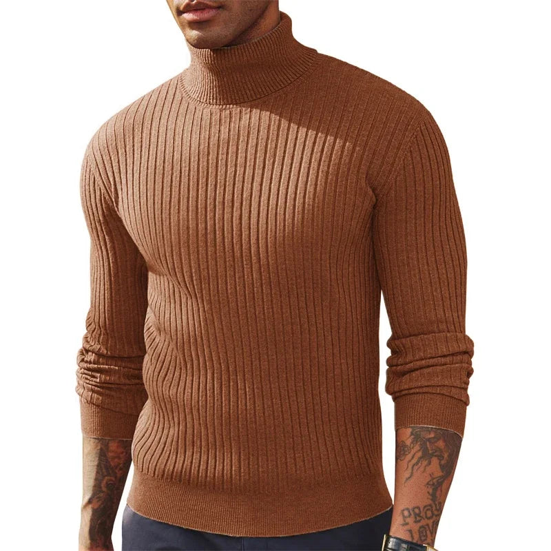 Herren Rollkragen Pullover Sweatshirt Leichter Pulli Sweater Shirt Langarmshirt