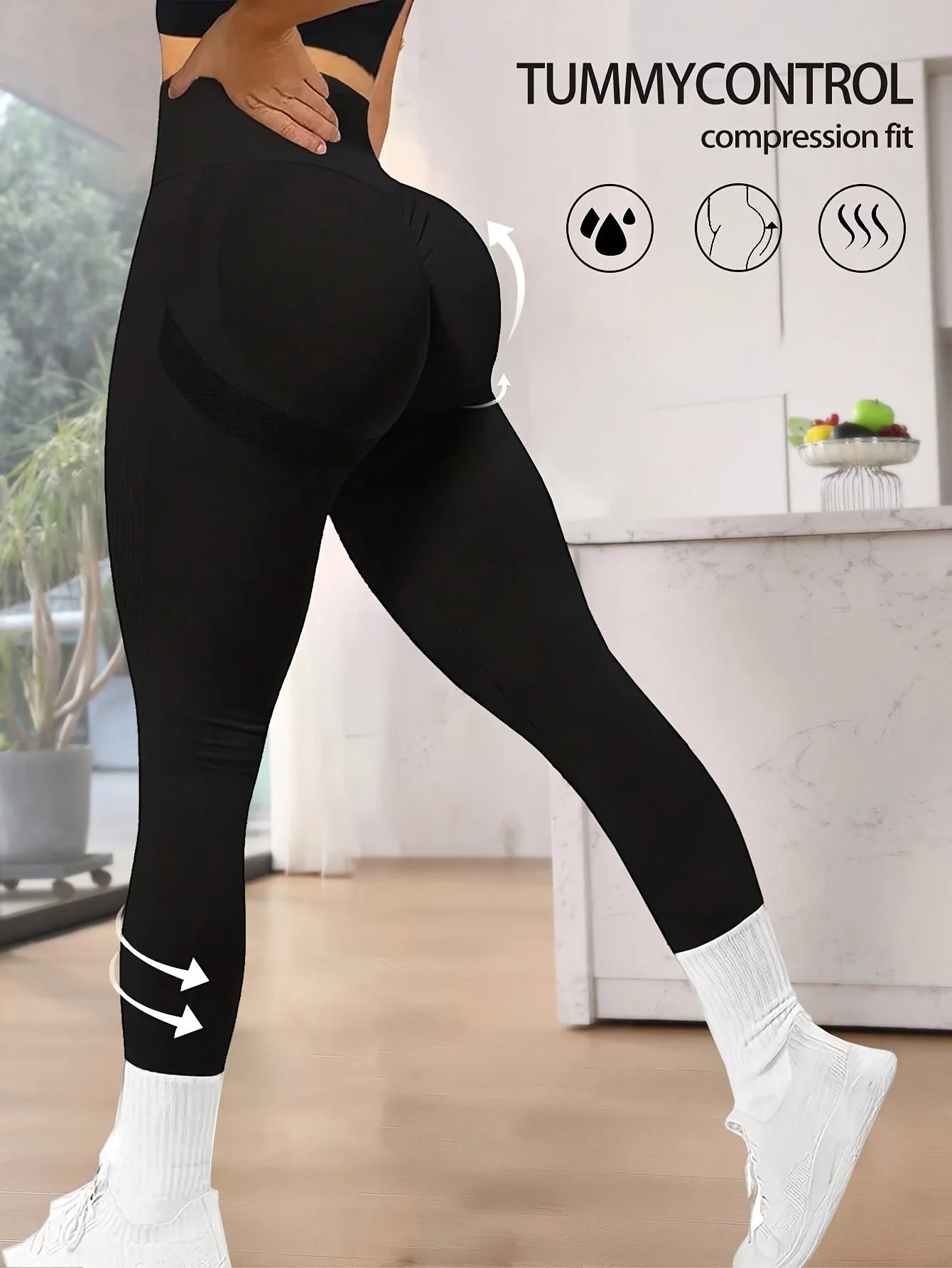 Yoga Leggings Push Up Damen Sport Hose Fitness Gym Stretch Leggins Jogginghose