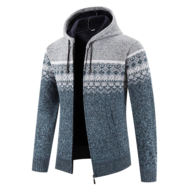Herren Herbst Jacke Übergangsjacke Warme Sweatjacke Zipper Sweater Strickjacke