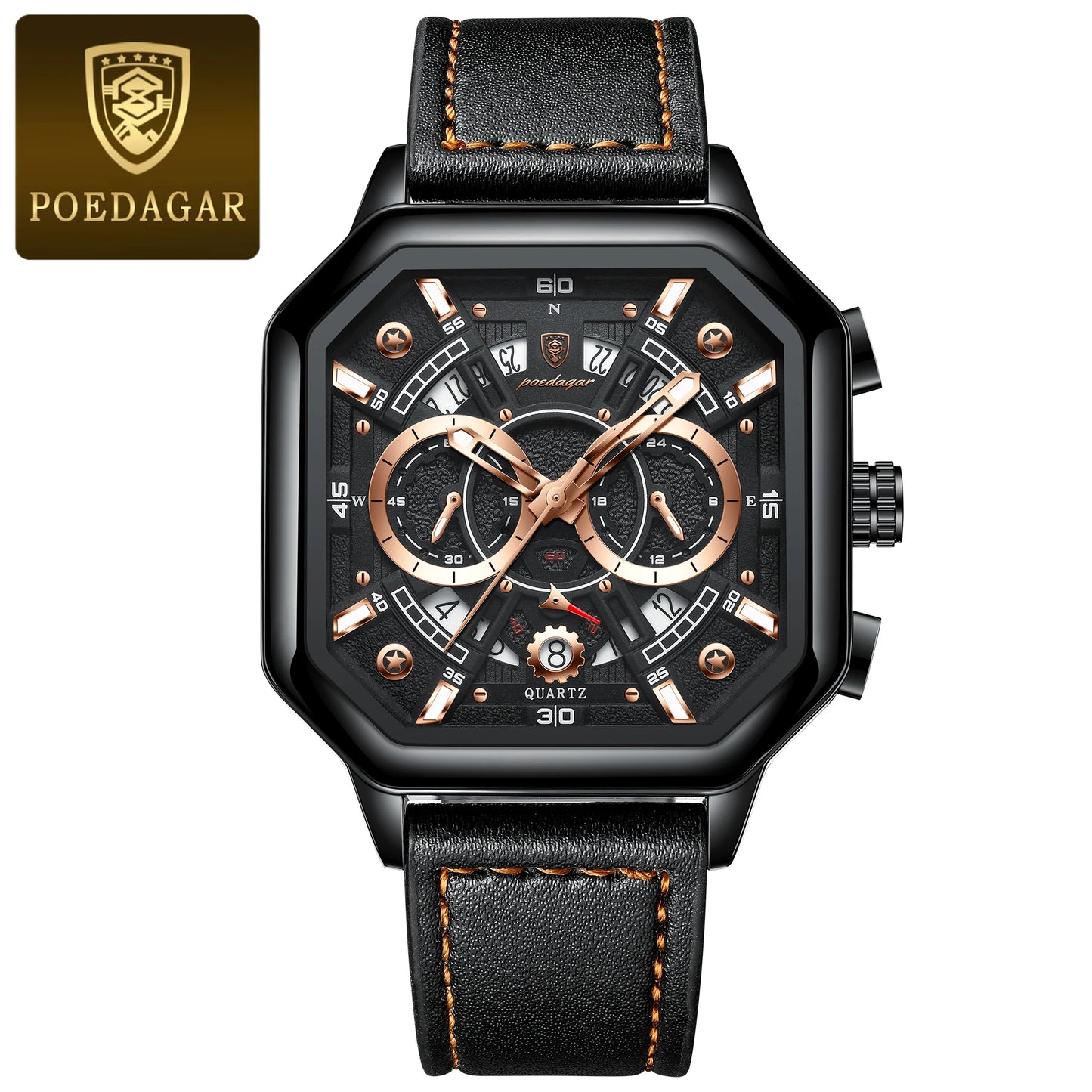 Herren Armbanduhr Digital Uhr Silber Edelstahl LED Quarzuhr Luxus Chronograph