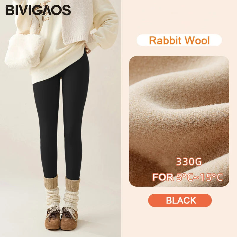 Frauen Hose Winter Warm Thermohose Innenfleece Blickdichte Strumpfhose Leggins