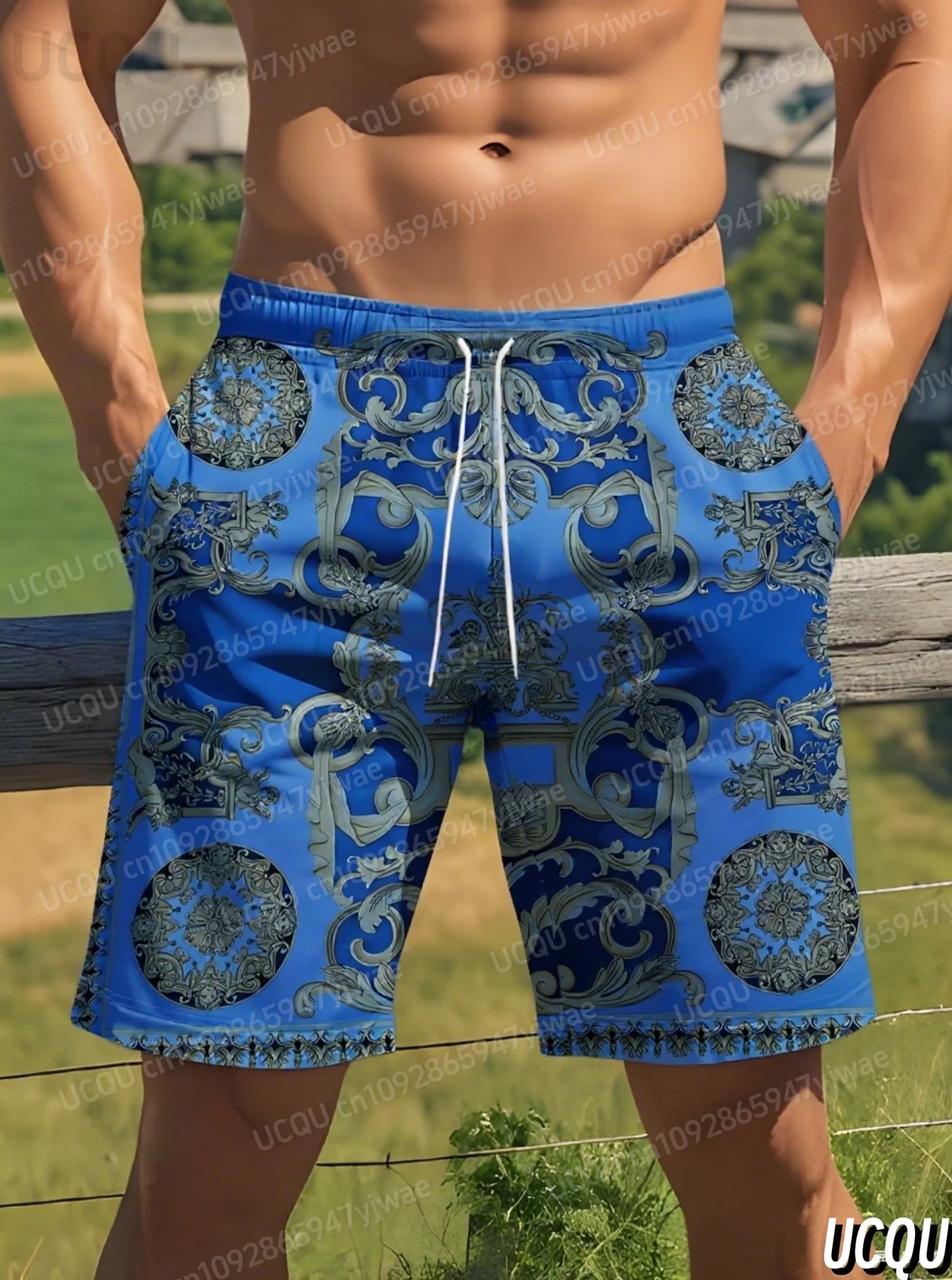 Herren Badehose Badeshort Kurze Hose Shorts Schwimmhose 100% Polyester NEU