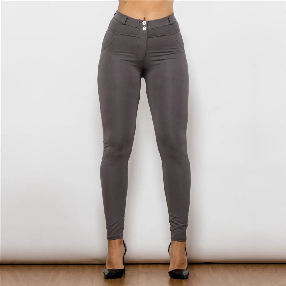 Damen Leggins Denim Look Leggings Sexy Push Up Jeans Hose Jeanshose Stretchhose