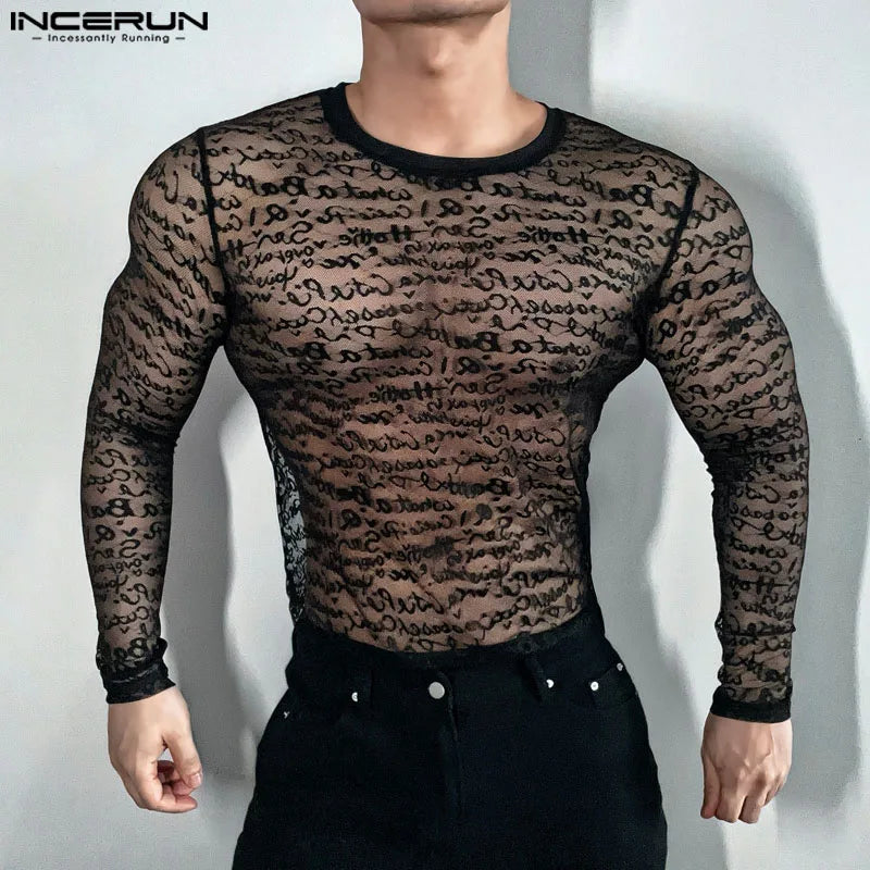 Fetisch Fashion Männer Oberteil Sexy Shirt Herren Body Hemd Transparent Clubwear