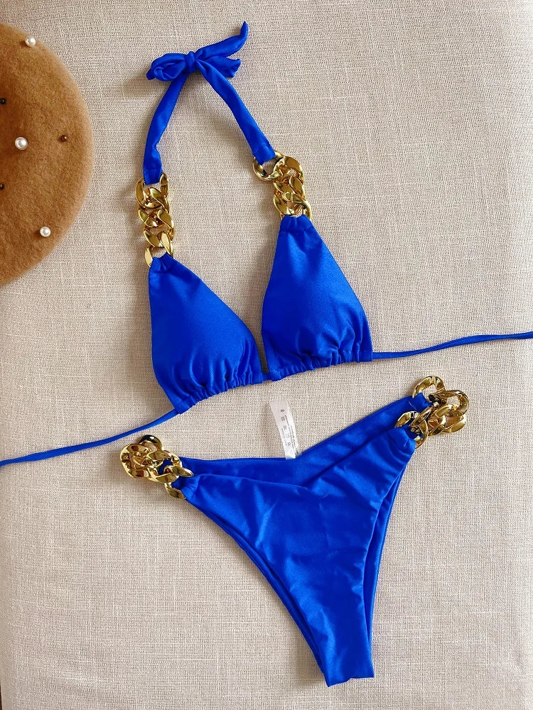 Frauen High Cut Bikini Set Sexy Push Up Badeanzug Damen Tanga Bademode Swimwear