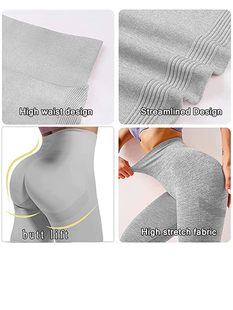 Yoga Leggings Push Up Damen Sport Hose Fitness Gym Stretch Leggins Jogginghose