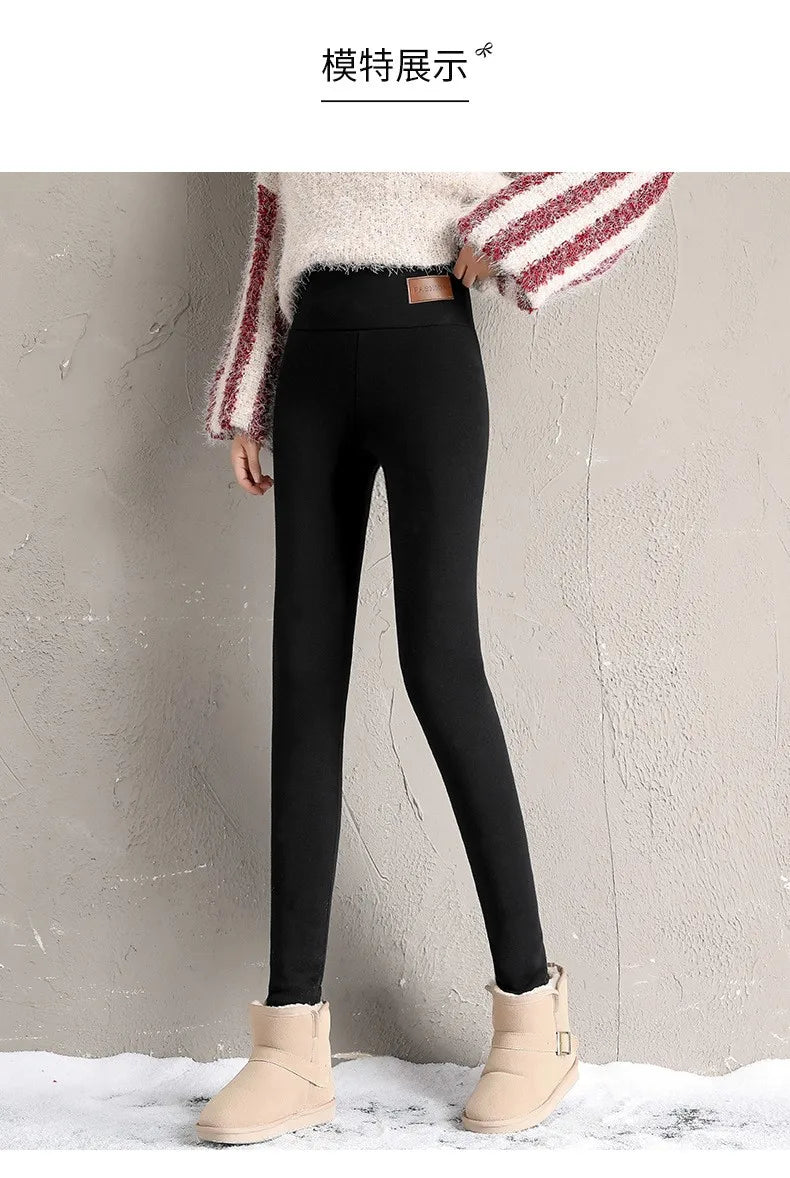 Frauen Hose Winter Warm Thermohose Innenfleece Blickdichte Strumpfhose Leggins
