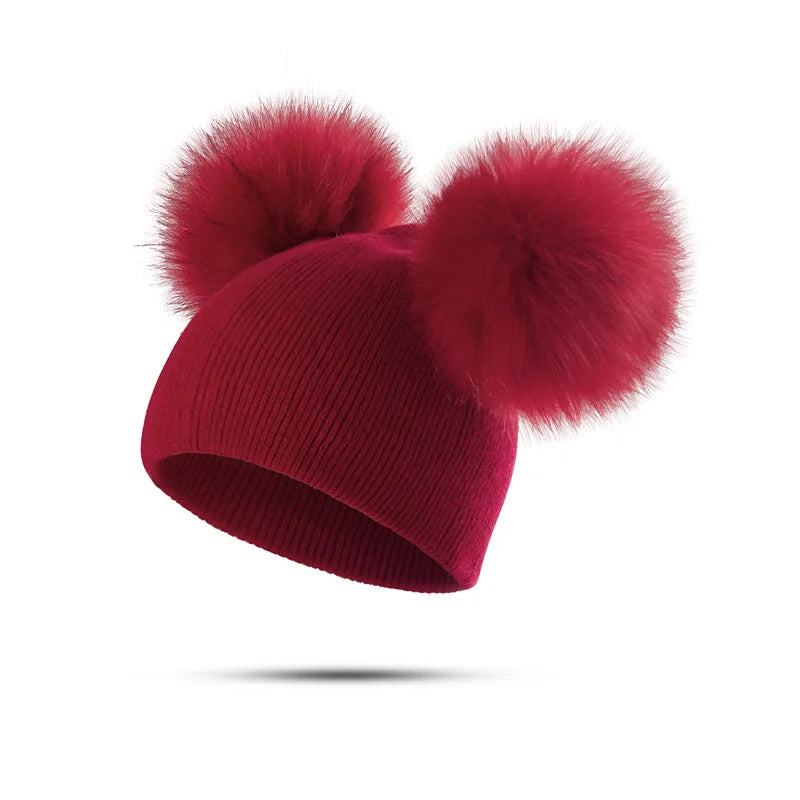 Baby Wintermütze Mädchen Jungen Kinder Strickmütze Babymütze Pudelmütze Mütze