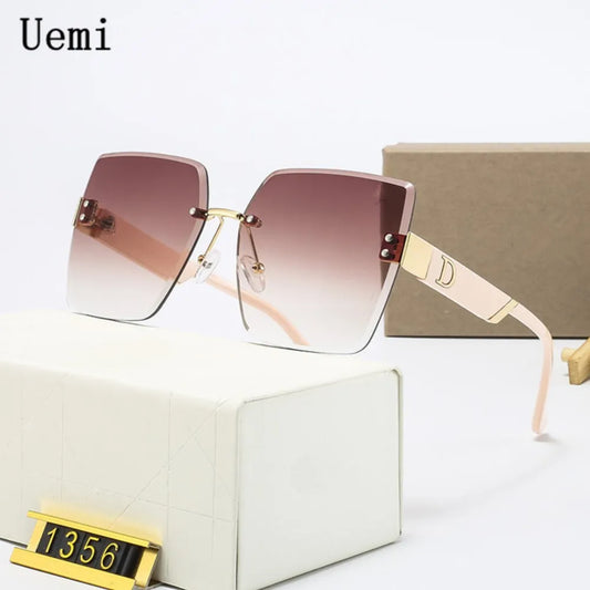 Designer Luxus Sonnenbrille Damen Quadratische Übergröße Gläser Vintage UV400