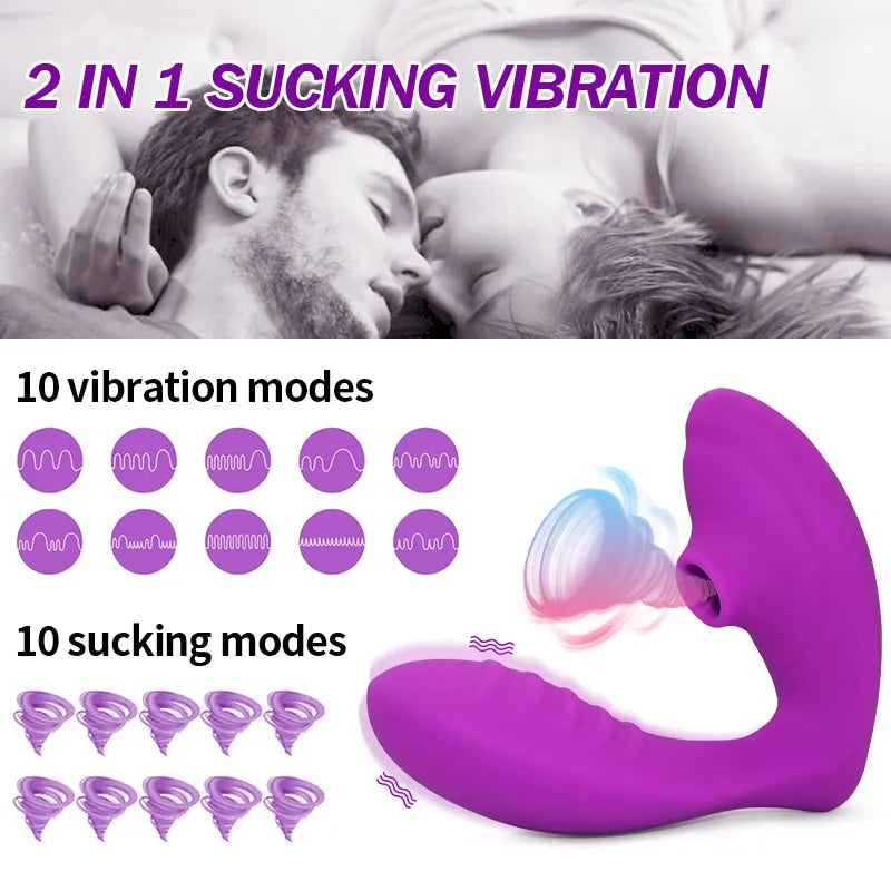 Silikon Dildo G-Punkt Saug Vibrator 10 modi Sexspielzeug für Frauen Klitoris