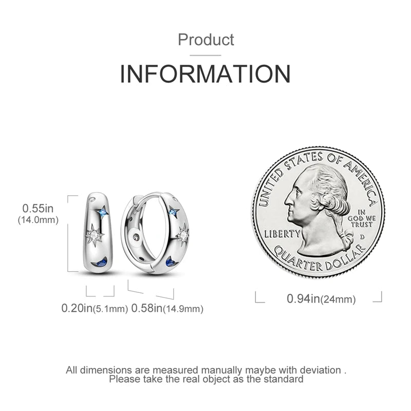 Orecchini a Cerchio in Argento 925 Sterling con Zirconi | Creole Brillantini