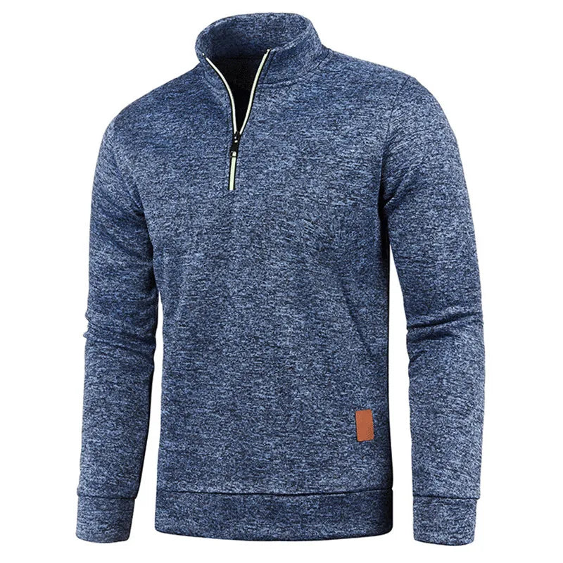 Herren Pullover Sweatshirt Troyer Pulli Sweater Stehkragen Zipper Langarmpulli