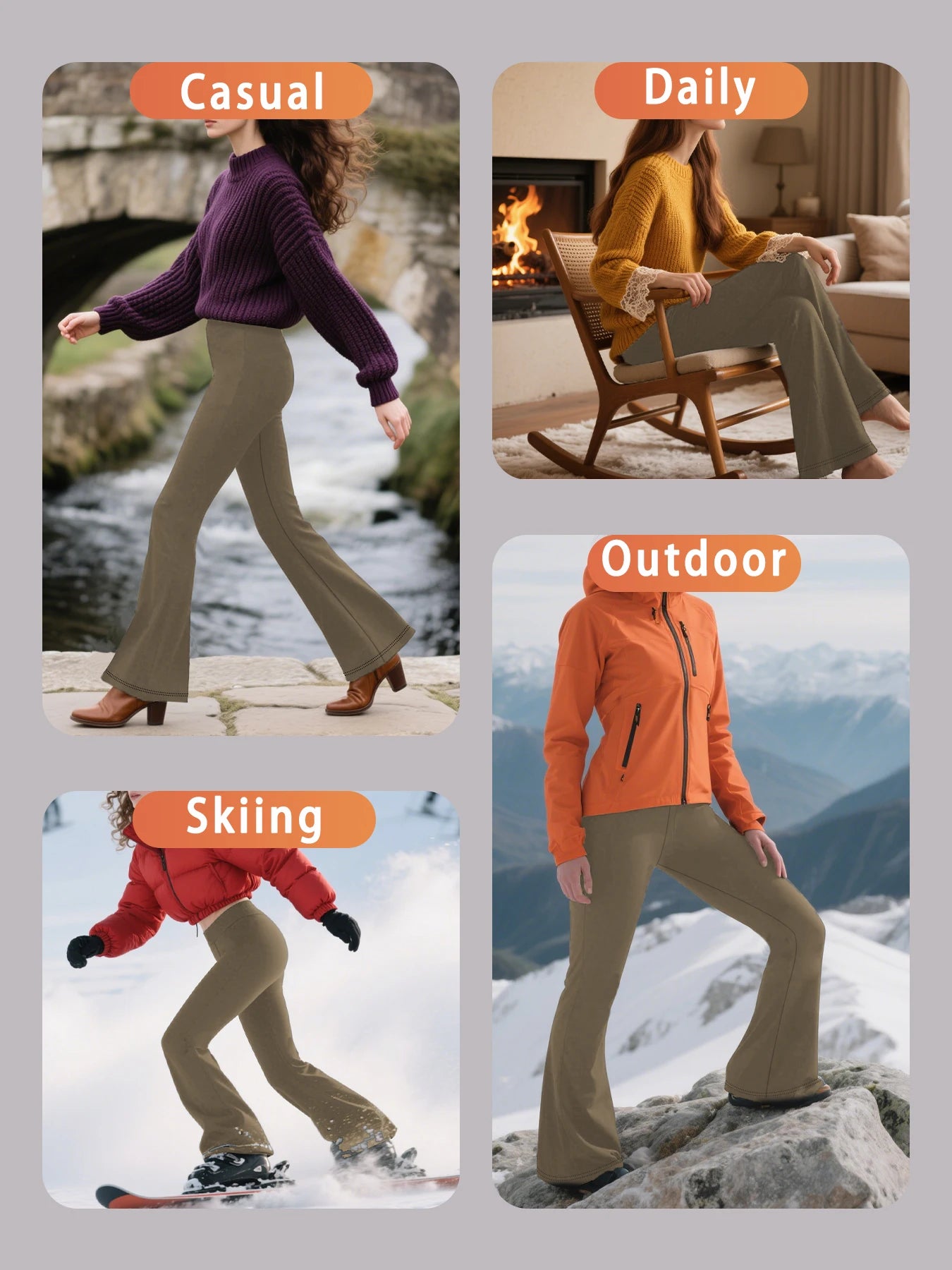 Frauen Hose Winter Leggins Warm Thermohose Innenfleece Blickdichte Strumpfhose